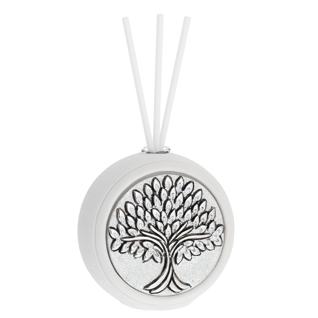 DIFFUSORE TONDO BIANCO D. 6,5 CON INSERTO ARGENTATO - ALBERO SPI